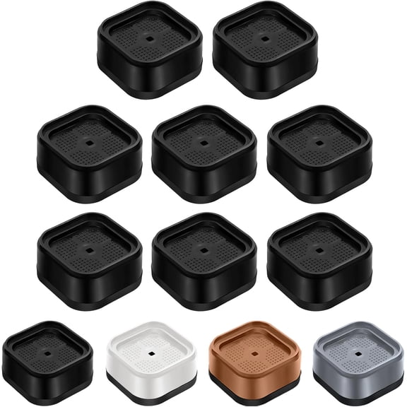SHAANXIXIAN 8 Pack Furniture Risers Adjustable Bed Risers Heavy Duty Lifts Height 1", Square Stackable Bed Risers 1, 2 or 3 Inch for Desk Leg Table Couch Sofa Chair Bed Frame Legs Dorm, Black