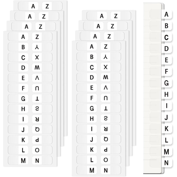 SHAANXIXIAN A-Z Small Alphabet Index Tabs Self-Adhesive A-Z Letter Index Tabs Transparent Permanent Alphabetical Stickers for Notebooks Dictionary Files (208)