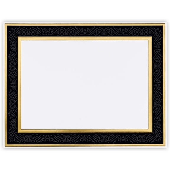 SHAANXIXIAN Black Frame Embossed Gold Foil Certificate for Recognition, Accomplishments and Appreciation, Laser and Inkjet Compatible, 8.5 x 11 15 Count (20103772)