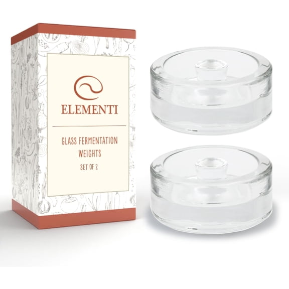SHAANXIXIAN Fermentation Weight Set of 2  Easy Grip Glass Weights for Fermenting, Perfect Pickling & Canning Weights for Wide Mouth Mason Jars, Durable Soda-Lime Glass for Sauerkraut, Kimchi & More