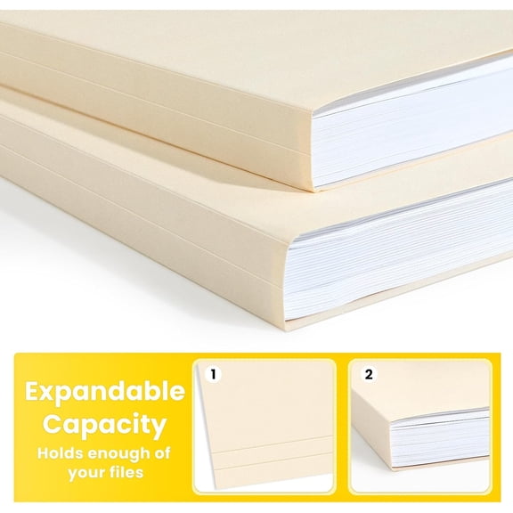 SHAANXIXIAN File Folders, 30 Pack Manilla Folders 8.5 x 11, 1/3 Cut Tab for Easy Labeling and Organization, Durable Standard Paper for Home, Office, School Filing