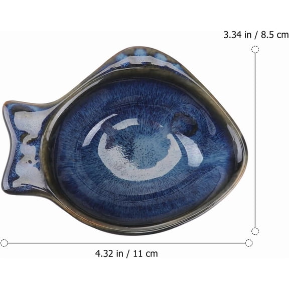 SHAANXIXIAN Fish Shaped Ceramic Sauce Dish 4.33X3.34X1.57In Seasoning Dipping Bowl Appetizer Plate for Home Kitchen Condiments Serving Bowl Easy to Clean