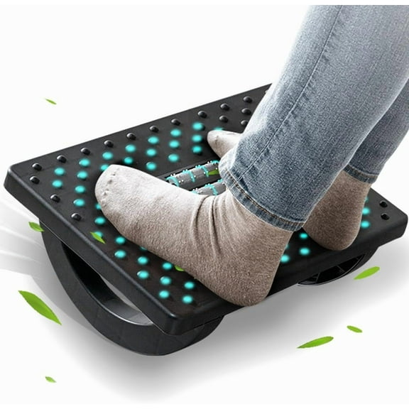 SHAANXIXIAN Foot Rest for Under Desk at Work - Ergonomic Foot Stools for Under Office Desk - Rocking Footrest with Roller Massager - Leg Rest for Chair, Computer Gaming -13" L x 9.6" W x 5" H
