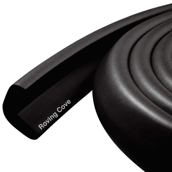 SHAANXIXIAN HeftyFit Edge Protector for Baby Proofing (6ft Large Edge Only), Heavy-Duty Soft Rubber Foam Furniture Edge Bumper Guards, Desk Edge Cushion, Wall Corner Covers, 3M Adhesive, Onyx Black