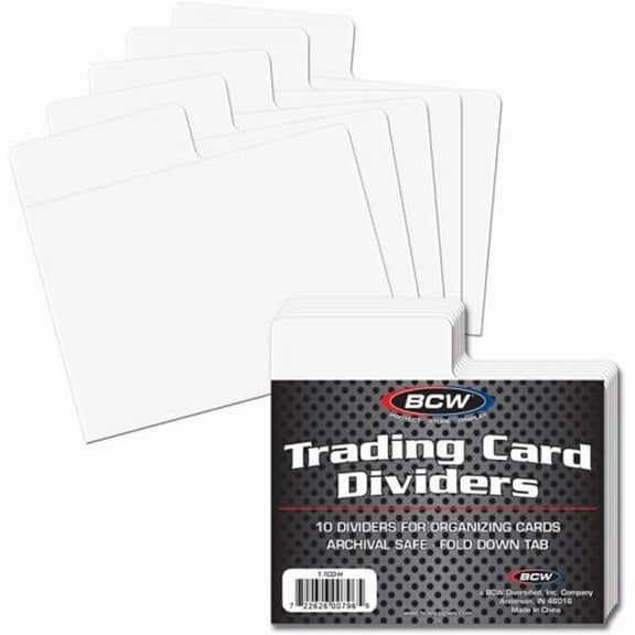 SHAANXIXIAN Horizontal Trading Card Dividers - 10 ct | Archival Quality, Write-On Index Tab, 3 11/16 X 2 11/16 Inches | Fits Single Row Card Boxes| Card Collection Organizer Dividers