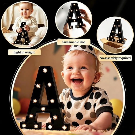 SHAANXIXIAN Light Up Black Alphabet Marquee Letters Sign LED Marquee Number Lights Sign for Night Light Home Bar Christmas Lamp Birthday Party Wedding Decoration Z