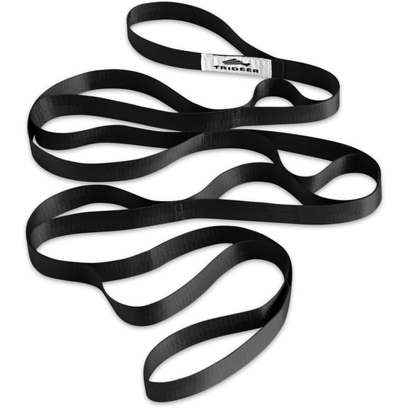SHAANXIXIAN Non-Elastic Stretching Strap with Loops for Physical Therapy & Rehab, Knee Hip Leg ROM Post-Surgery, Yoga Strap for Stretching, Leg Lifter Strap Mobility Aid, Hamstring Calf Back