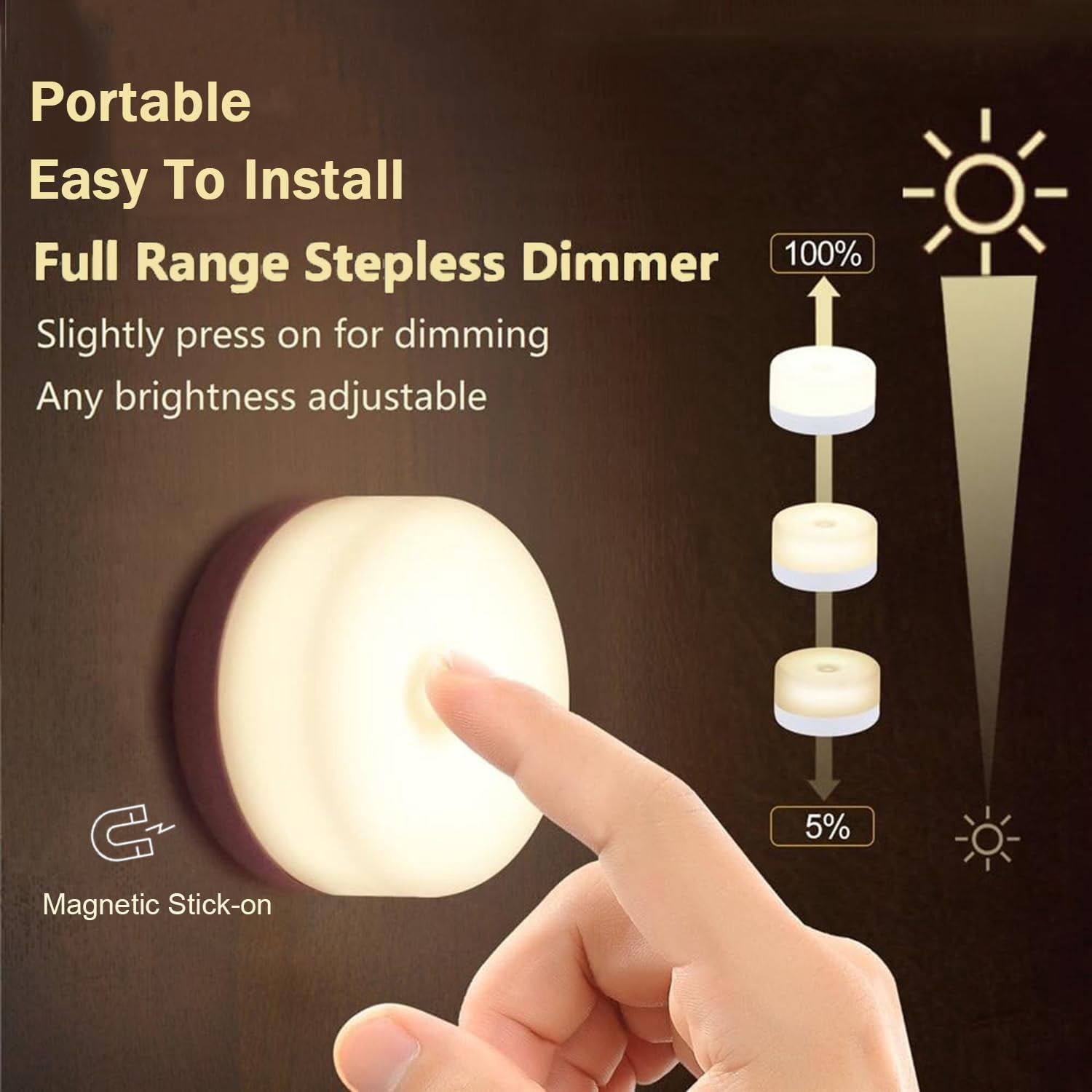 SHAANXIXIAN Nursery Night Light for Baby,Portable LED Touch Night Lamp for Kids & Adult,Dimmable Tap Light,Breastfeeding,Sleep Aid,USB Rechargeable Nursing Lamp,Warm Night Light,Soft Eye Caring,1Pack