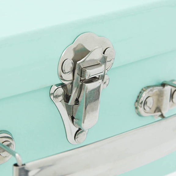 SHAANXIXIAN Paperboard Suitcases Set of 3 - Space-Saving Stackable Storage - Decorative Cardboard Boxes with Handles - Photo Storage Box - Small, Medium & Large, Mint Green