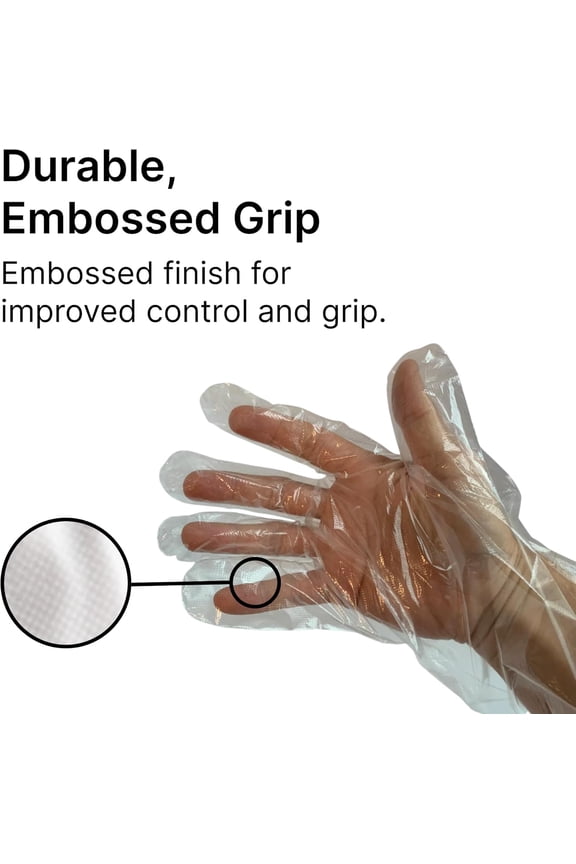 Poly Elbow Length Disposable Gloves, 21 inch Length, Embossed, OSFM