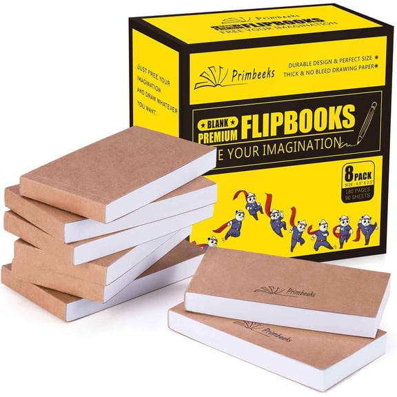 SHAANXIXIAN Premium Blank Flipbooks, 720 Sheets (1440 Pages) No Bleed Flip Book Kit, 4.5" x 2.5" Drawing Paper for Animation, Sketching, Cartoon Creation.