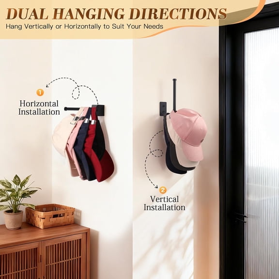 SHAANXIXIAN RV Accessories Hat Organizer: Camper Accessories 2 Pack - Hat Rack for RV Essentials Lovers - Perfect for Camper Accessory and Home Organization - Hat Rack for Wall