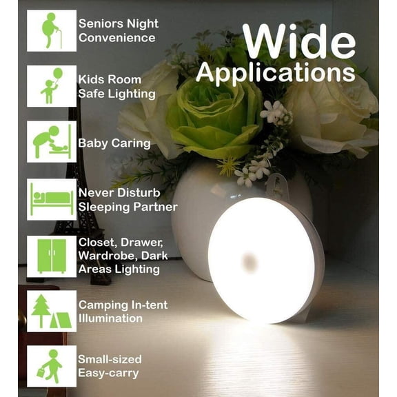 SHAANXIXIAN Rechargeable Touch Light, DIY Stick Anywhere Led Night Light Touch Lamp Tap Light (Touch Sensor Switch, Stepless Dimmer, Last Setting Memory, Built-in Battery Powered, Warm White Light)