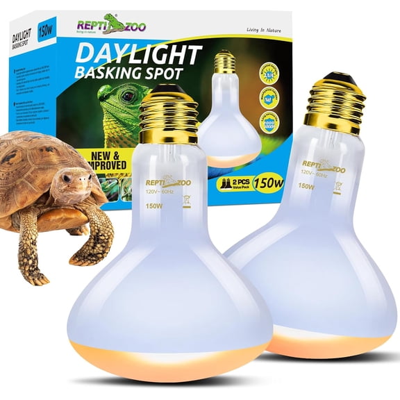 SHAANXIXIAN Reptile Heat Lamp Bulb 150W,2 Pack Neodymium Basking Spot Light, UVA Daylight Heating Lamp for Amphibian & Chicken Brooder | Simulated Natural Sunlight for Bearded Dragon,Lizard,Tortoise