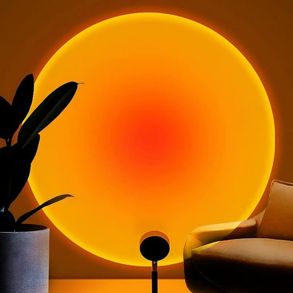 SHAANXIXIAN Sunset Lamp Projection Rotation Rainbow Lamp Led Romantic Visual Led Light Network Red Light with USB Modern Floor Stand Night Light Living Room Bedroom Decor (Sunset Red)