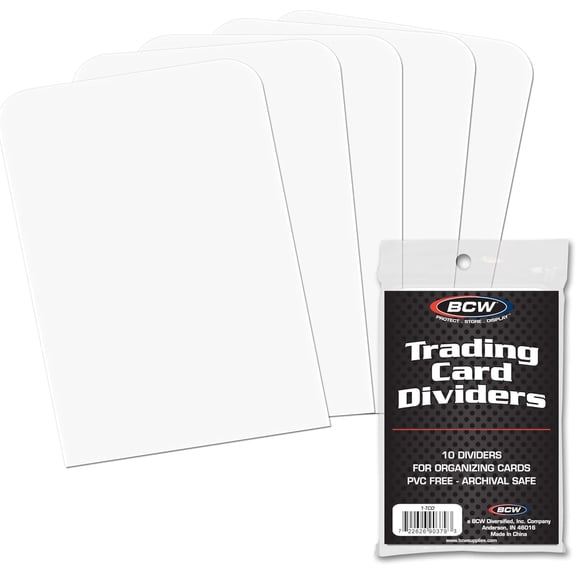SHAANXIXIAN Trading Card Dividers (100 Pack) | Archival Quality with Write-On Tabs | Fits 3200 & 5000 Super Monster Trading Card Storage Boxes