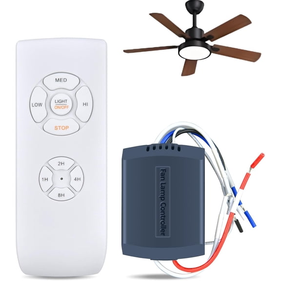 SHAANXIXIAN Universal Ceiling Fan Remote Control Kit, 3-in-1 AC Motor Light Timing & Speed Remote for Ceiling Fan Lamp, for Hunter/Harbor Breeze/Westinghouse/Honeywell Ceiling Fan lamp