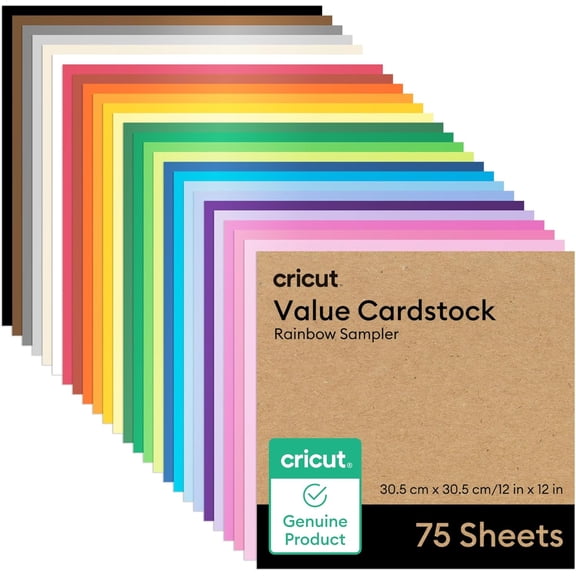 SHAANXIXIAN Value Cardstock, Rainbow Sampler - 12 in x 12 in (75 Sheets)