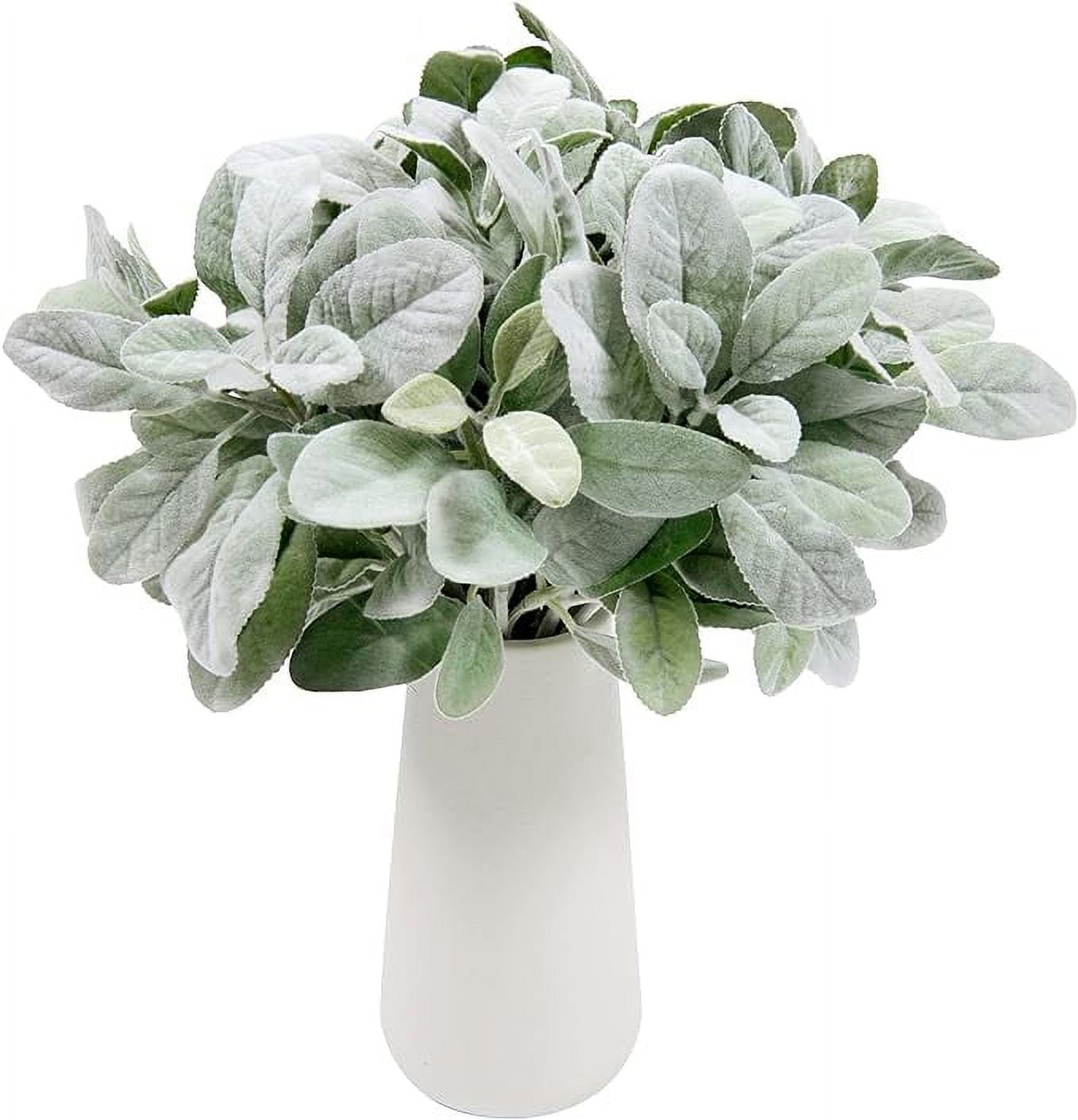 SHACOS Artificial Lambs Ear Greenery Stem 12 Pcs Faux Greenery Flocked Lambs Ear Stems Bulk 14