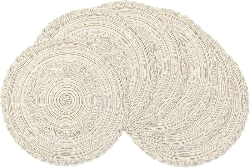 SHACOS Round Placemats Set of 6 Washable 15 inch Round Table Mats ...