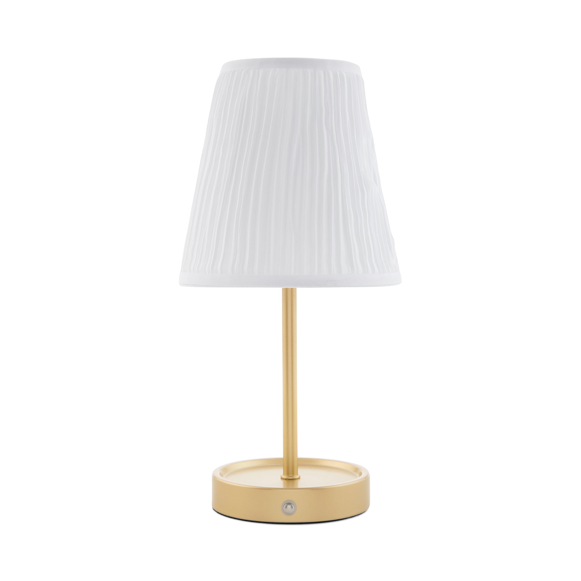 Mainstays by Becky G and Alejandra Rechargeable Metal Lamp with White Pleated Shade, 13"H