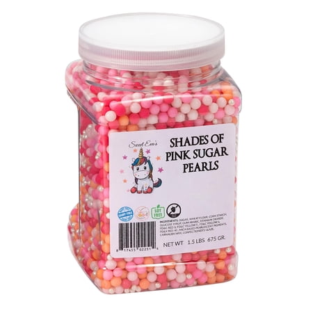 SHADES OF SUGAR PEARLS-Egg ,Dairy ,Soy ,Nuts ,Sprinkle Medley Mix,For Baking,Decorating,Cookies,Cupcakes,Cakes,Topping,Jimmies,Large,Bulk Candy,Sugar Shapes,Shimmer And Shine