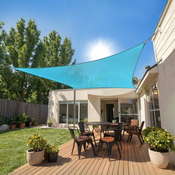 SHADEWIZ 12'x 16' Rectangle Sun Shade Sail, 95% UV Block 190GSM Outdoor Canopy for Patio Backyard Deck, Breathable Awnings for Outside, Turquoise(We Make Custom Size)
