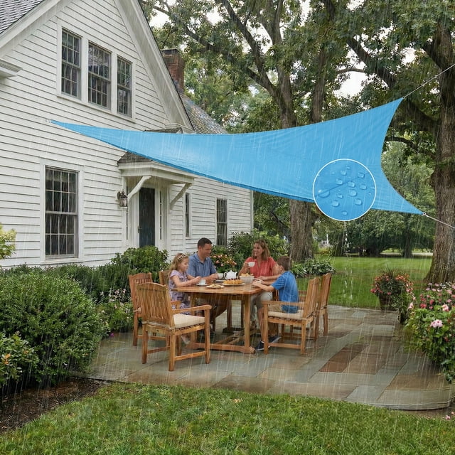 Blocky Triangle SHADEWIZ 7' x 8' x 10.6' Triangle Waterproof Sun Shade Sail, 220GSM 95% ...