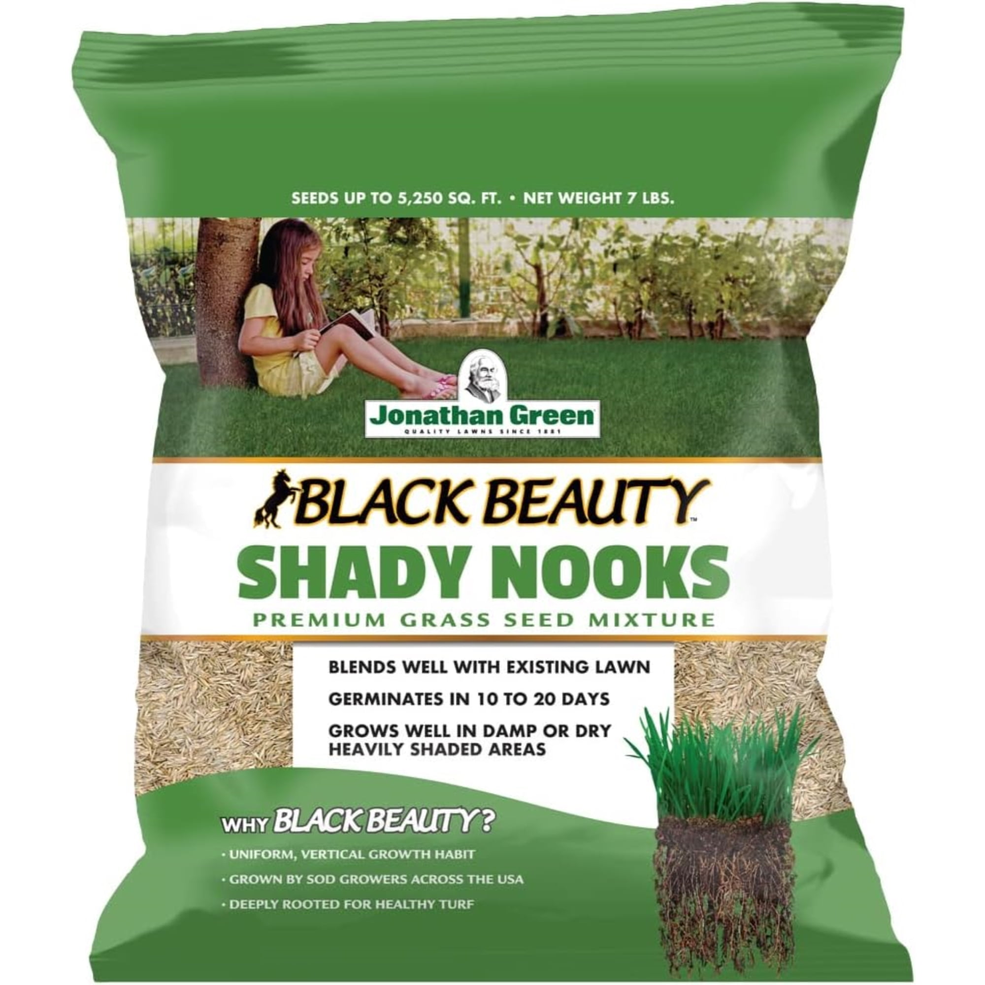 Jonathan Green (#11959) Black Beauty Shady Nooks Grass Seed - 7# bag