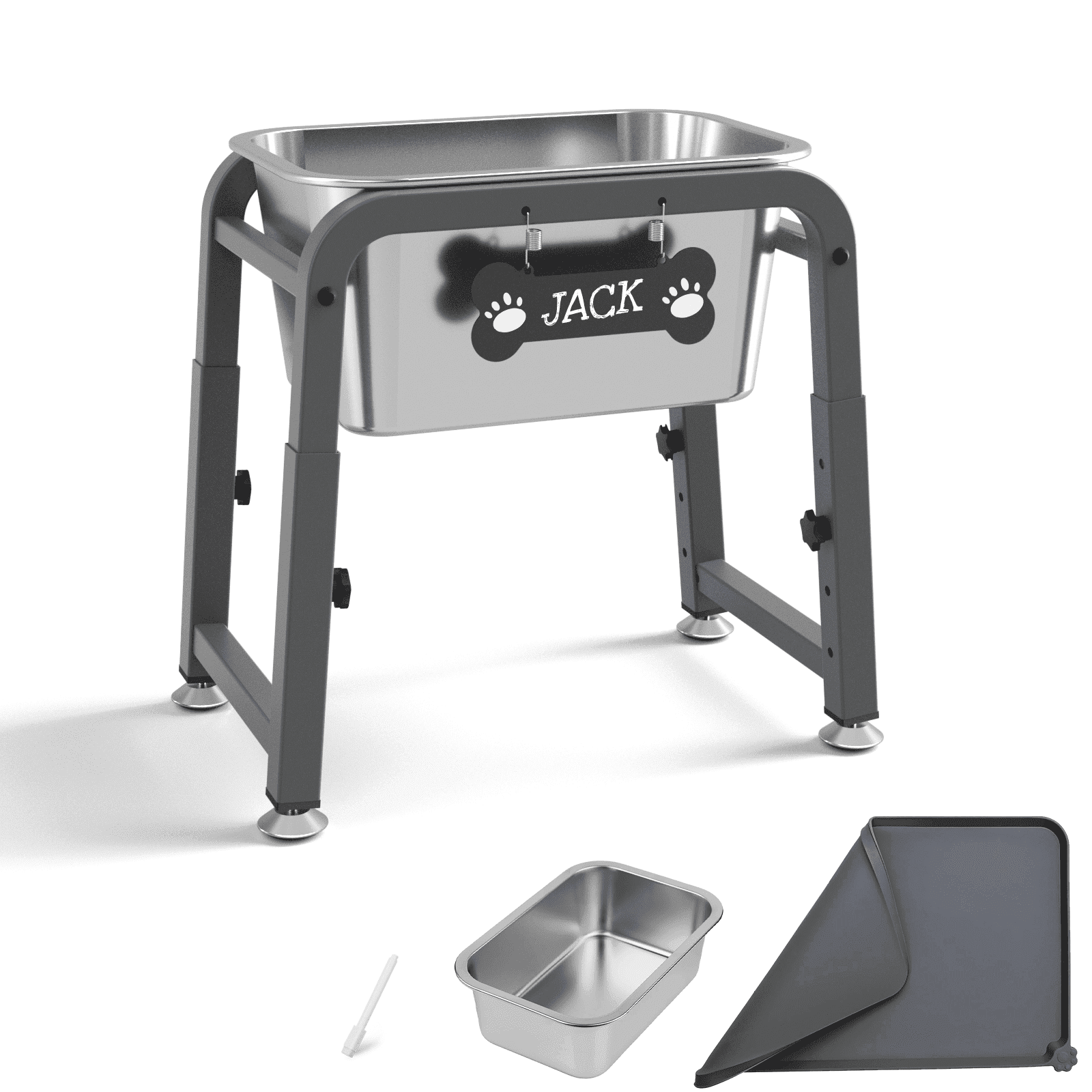 SHAINFUN 1.85-Gallon Elevated Large Dog Water Bowl, Raised Stainless Steel Bowl with Stand for Large Breed, Relief Joint Pressure