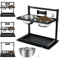 thumbnail image 1 of SHAINFUN Elevated Dog Bowls YPF5&nbsp;for Large Sized Dog,Raised Dog Bowl Stand Adjustable Height with Two 1.7L Stainless Steel Dog Food Bowls and Spill Proof Mat, Dog Bowls for Large and Medium Dogs, 1 of 6