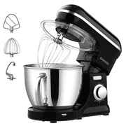 Shaiwei Electric Stand Mixer, 7 Qt Tilt-Head Kitchen Stand Mixer with Dough Hook, Whisk and Beater, Black