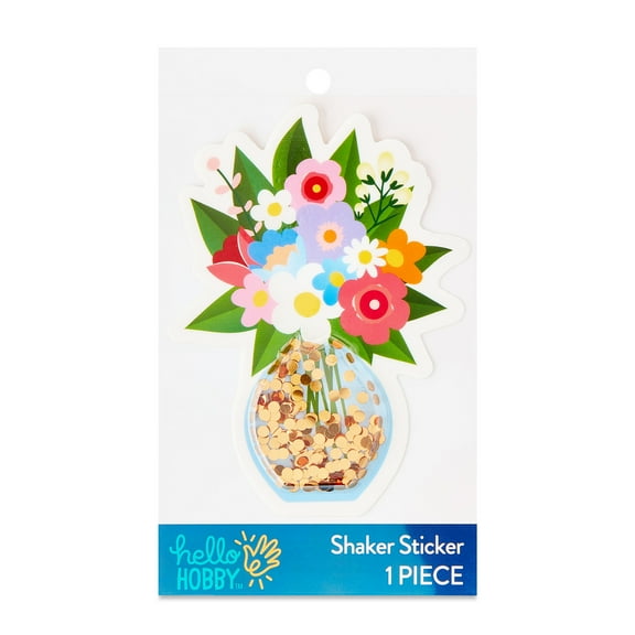Hello Hobby Gold Sequin Flower Vase Shaker Sticker