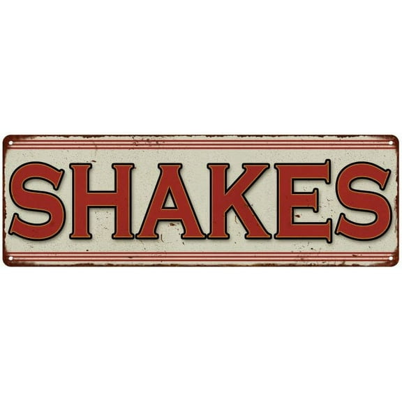 SHAKES Restaurant Diner Food Vintage Look Metal Sign 6x18 206180068004