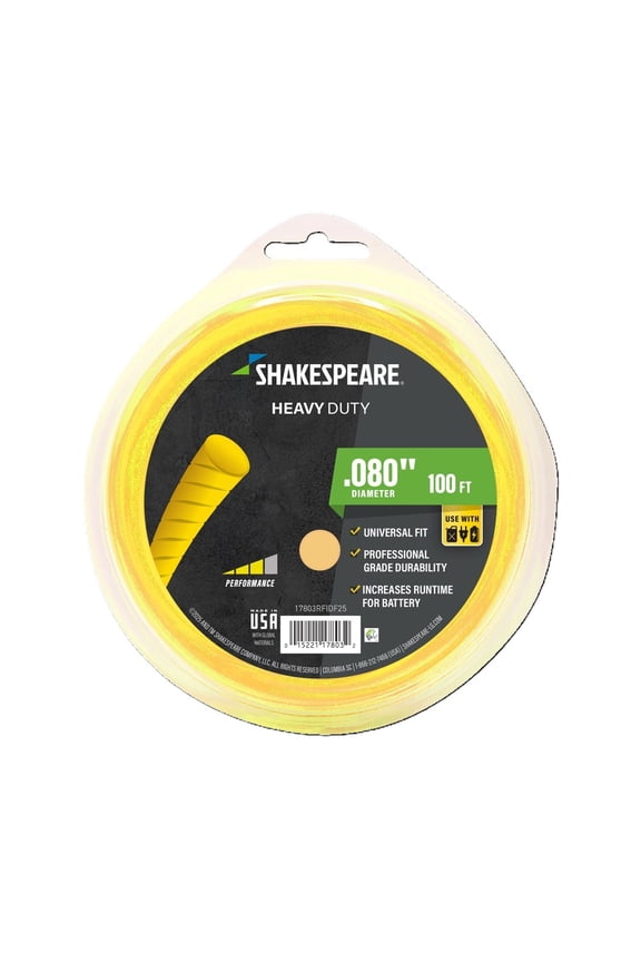 0.080" x 100' Heavy Duty String Trimmer Line - Yellow, Round-Shaped (1 Count)