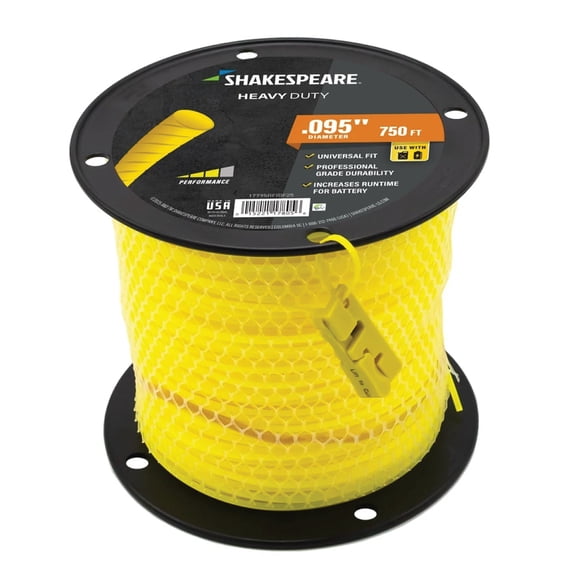 SHAKESPEARE 0.095" x 750' Heavy Duty String Trimmer Line - Yellow, Round-Shaped (1 Count)
