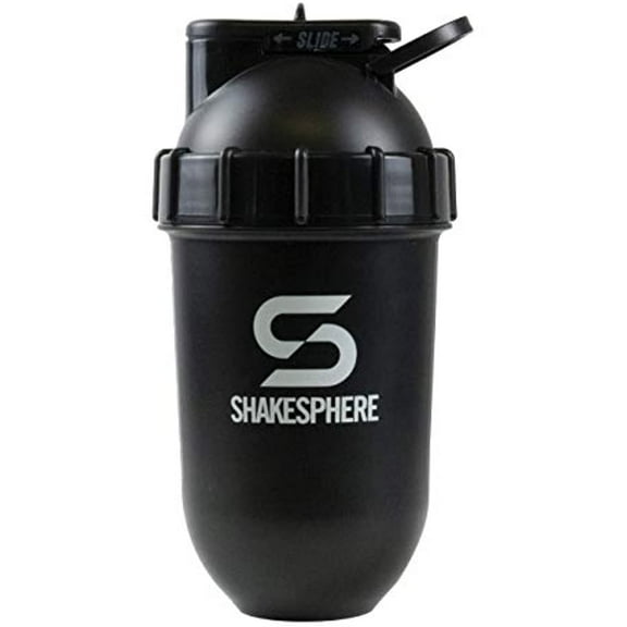 SHAKESPHERE Tumbler: Protein Shaker Bottle and Smoothie Cup, 24 oz - Bladeless Blender Cup Purees Raw Fruit with No Blending Ball - Drink Powder Mix Shake Mixer for Pre Workout, Gym (Glossy White)