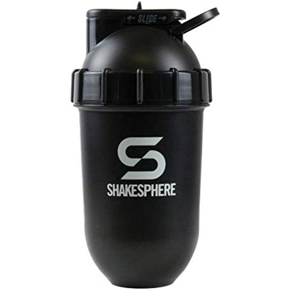 SHAKESPHERE Tumbler: Protein Shaker Bottle and Smoothie Cup, 24 oz - Bladeless Blender Cup Purees Raw Fruit with No Blending Ball - Drink Powder Mix Shake Mixer for Pre Workout, Gym (Glossy White)