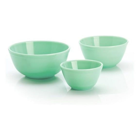 SHAKLAK Jadeite Glass Mixing Bowls - Nesting Bowls Set, Made in USA - Kitchen Decor, Durable Glassware for Baking, Mixing, Serving - One Pack