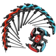SHALL 14-Piece Allen Wrenches Sets, Metric & SAE T-Handle Allen Wrench Set, Long Arm Hex Key Set with Portable Storage Rack, Ideal for Auto & Bike Repair, DIY, Home Repair and Mechanics Maintenance