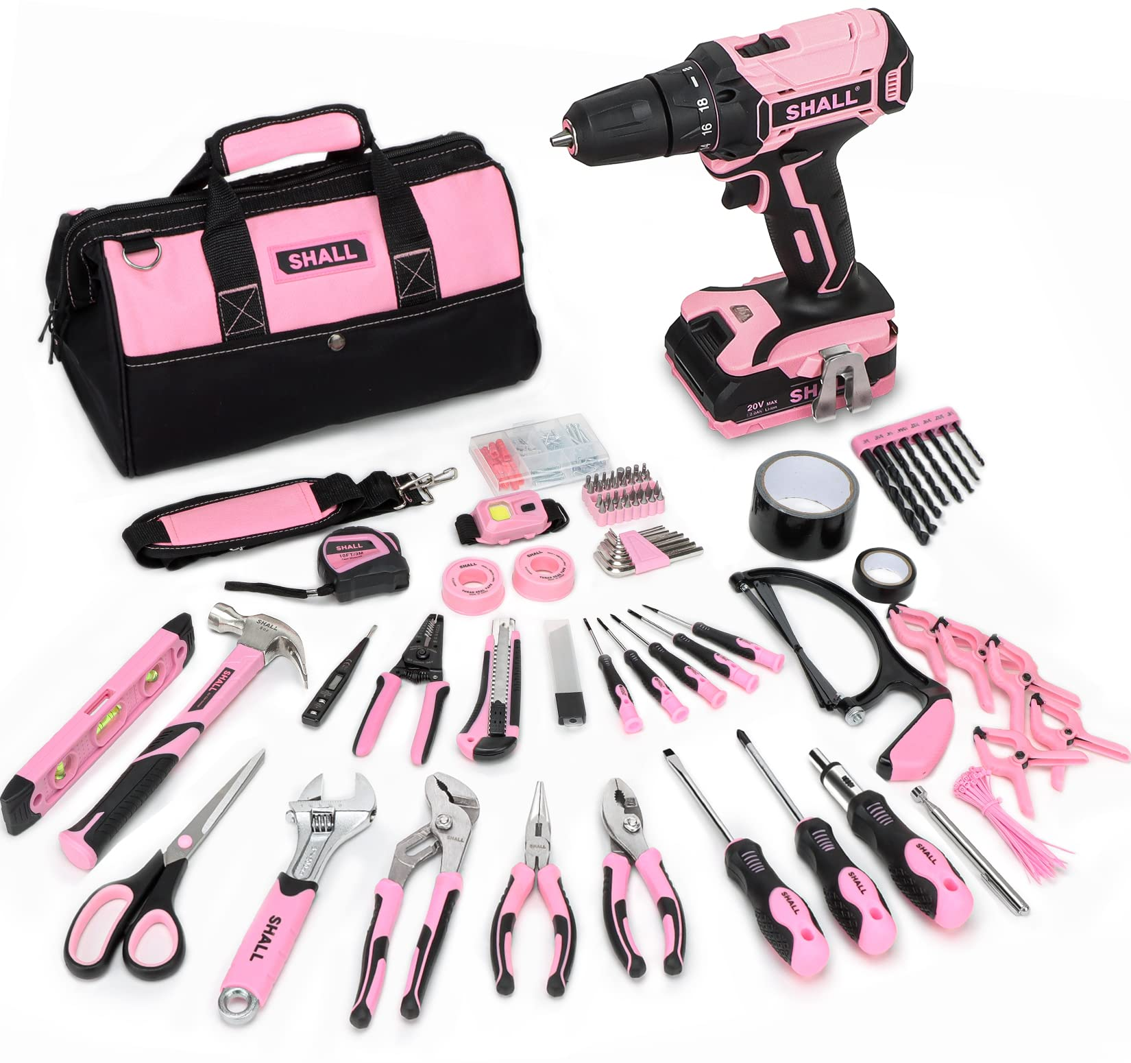 Pink Power 3.6 V Rechargeable Cordless Electric Screwdriver Set with
