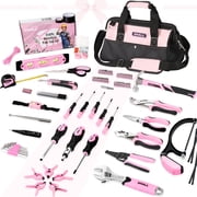 SHALL 246-Piece Pink Tool Set for Home, Pink Tool Sets for Women with Large Tool Bag Organizer