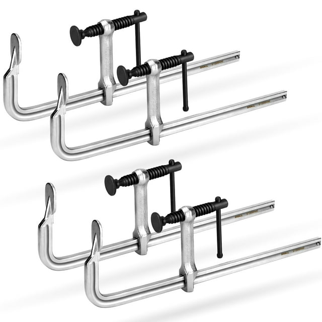 SHALL 4Pack Bar Clamp Set, 12Inch Drop Steel Bar Clamps, Bar