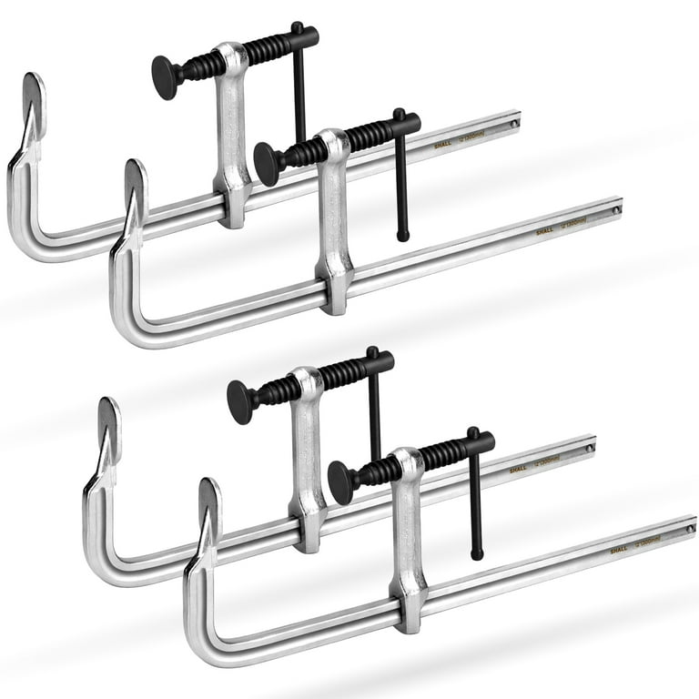 SHALL 4-Pack Bar Clamp Set, 12-Inch Drop Forged Steel Bar Clamps