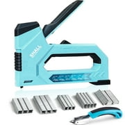 SHALL 6-in-1 Staple Gun Heavy Duty, Blue Heavy Duty Staple Gun with 4000 Counts Staples, Women Staple Gun for Wood with Stapler Remover