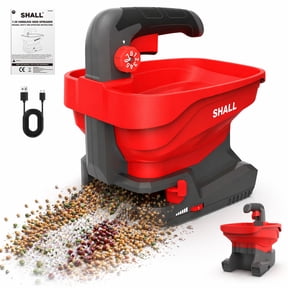 SHALL Battery Powered Fertilizer Spreader for Lawns, 7.2V Rechargeable Seed Spreader with 8-Level Settings and 3.3L Large Capacity, Spreading up to 6458 sq.ft