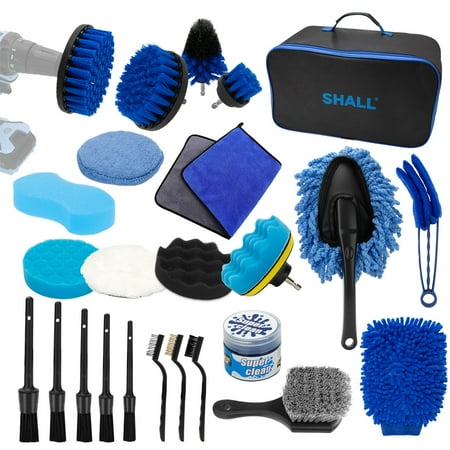 SHALL 28Pcs Car Detailing Kit, Professional Car Detailing Brush Set for Interior Exterior Wheels