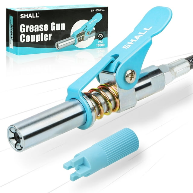 SHALL Grease Gun Coupler, Quick Release & Strong Locking Grease Gun Couplers w/Zerk Fittings