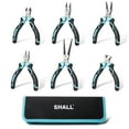 SHALL 6Piece Mini Pliers Set Metal Miniature Tools with Pouch for Crafts, Electronic Repair