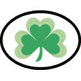 thumbnail image 1 of SHAMROCK Sticker - Orignal Artwork Vinyl - Reflective British Oval Decal Sticker - 3.5" x 4.75", 1 of 1